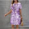 Creative Colorful Patterns 3D Printing Dresses Women Fashion Summer Loose Plus Size Comfortable Breathable Short Sleeve Dresse