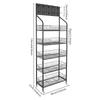 5 Tier Retail Display Rack Stand Snack Candy Display Organizer with 10 Hooks Snack Rack Basket Stand Cart Metal Wire Basket Cart