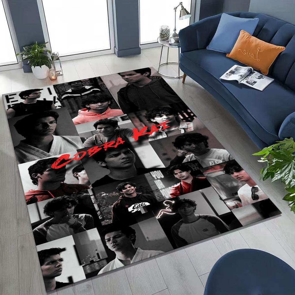 3D Cobra Kai Karate Daniel LaRusso Johnny Art Rug for Bedroom Living Room Sofa Home Doormat Decor, Large Kids Non-slip Floor Mat