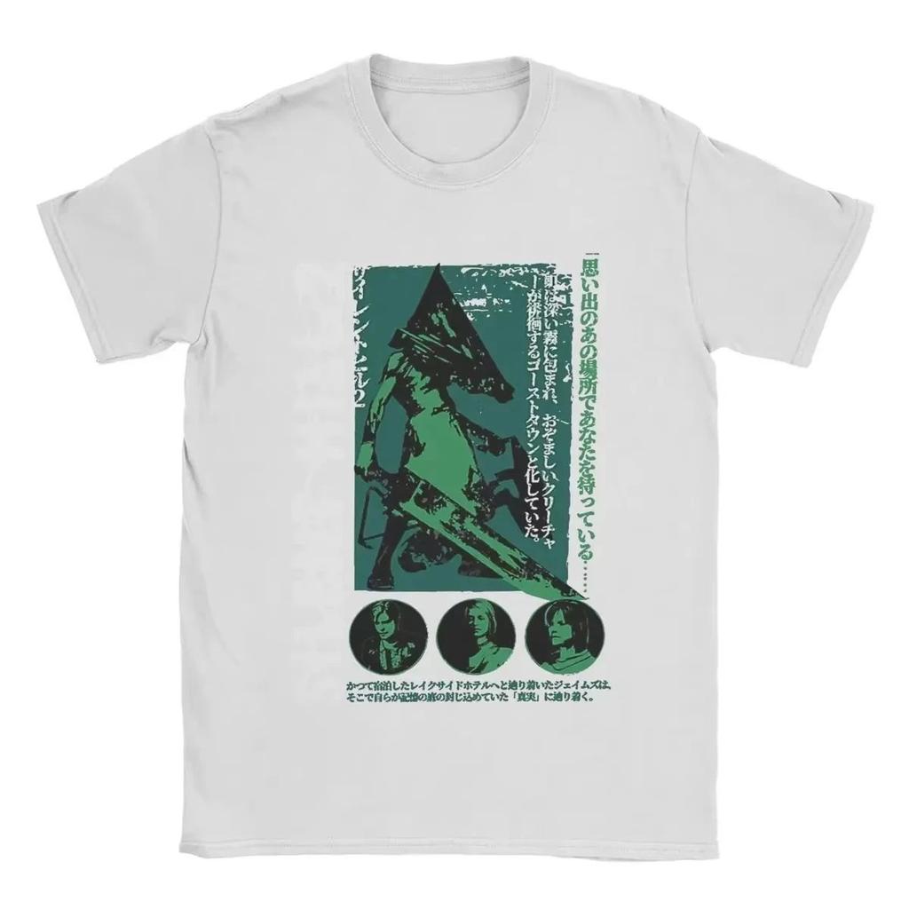 Vintage 90s Bootleg Style Pyramid Head Tee Retro Horror Gamer Shirt Silent Hill 2 TShirt AllSeason Mens TShirt Black Tee