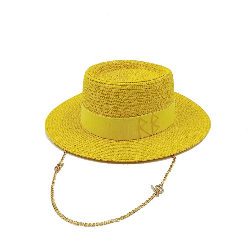 

Summer Straw Hats for Women Ribbon Decoration Elegant Ladies Party Dress Hats Travel Beach Sun Hat Starfish Pearl Chain 56-58CM