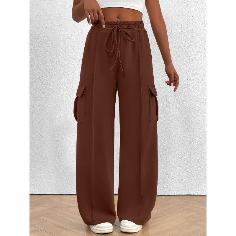 YYFS Damenmode, lässig, einfarbig, bedruckt, hohe Taille, Hosen, Hosen und Caprihosen