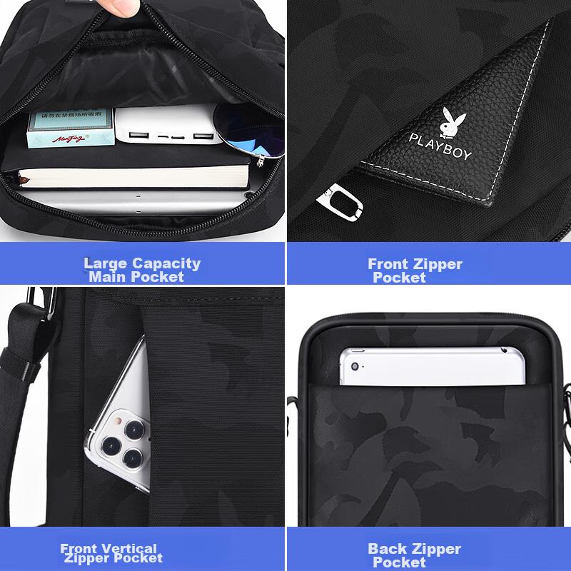 PLAYBOY Men's Shoulder Bag, Crossbody Bag, Casual Bag, Outdoor Sport Bag