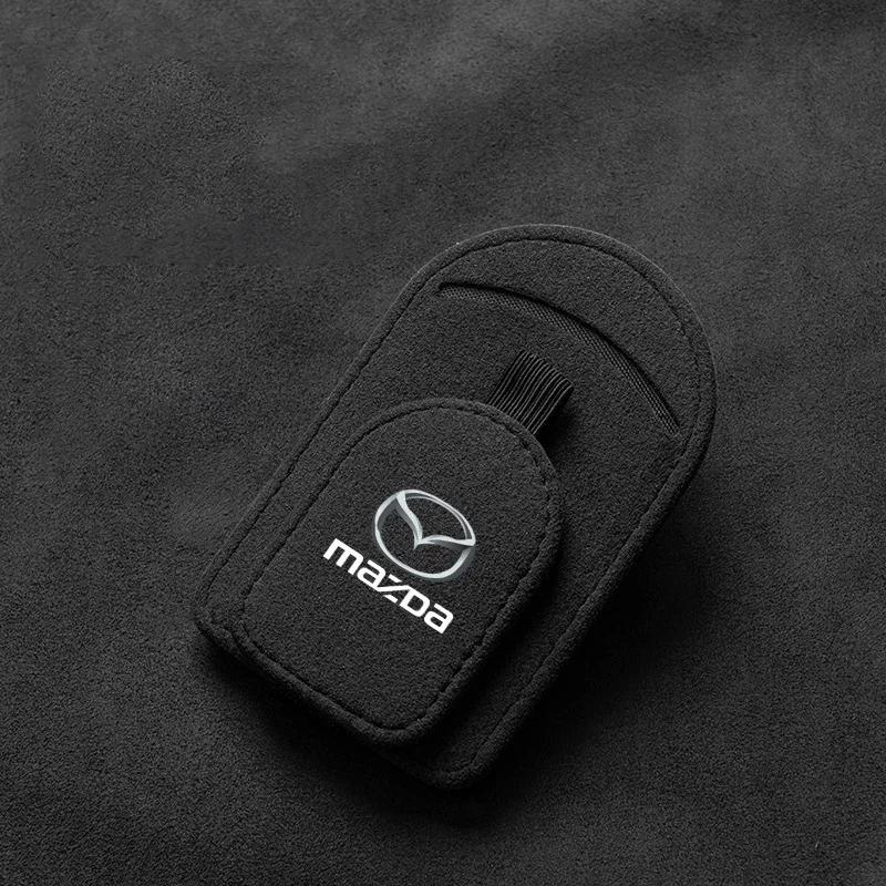 2025 Heißer Auto-Sonnenschutz Multi-Funktionale Aufbewahrungstasche Brillenclip für Mazda 3 6 RX8 RX7 Axela Atenza MX5 CX9 CX3 CX5 CX7 323 626