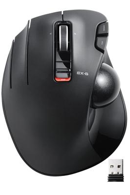 ELECOM Maus Kabellos Trackball Linkshänder 6 Tasten Schwarz (Empfänger im Lieferumfang enthalten) M-XT4DRBK