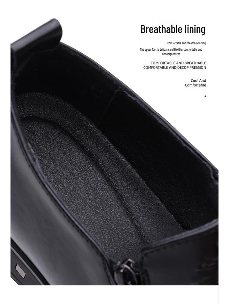 Spring 2025 Men's Soft Sole Leather Slip-On Shoes - Pointed Toe Business Casual Low-Tops