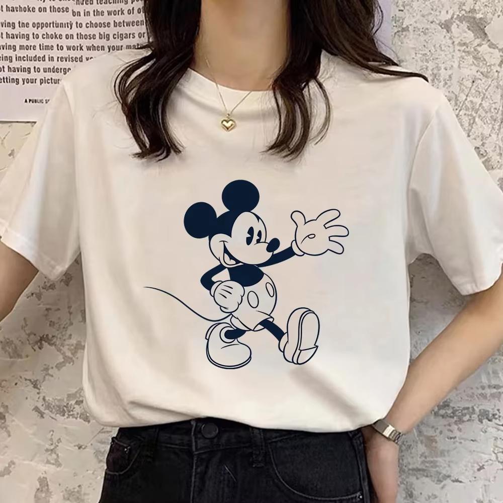 Retro Cartoon Womens Tshirt Mickey Mouse Harajuku Cotton Tshirt Fashion Womens Shirt Summer Top Short Sleeve Shirt