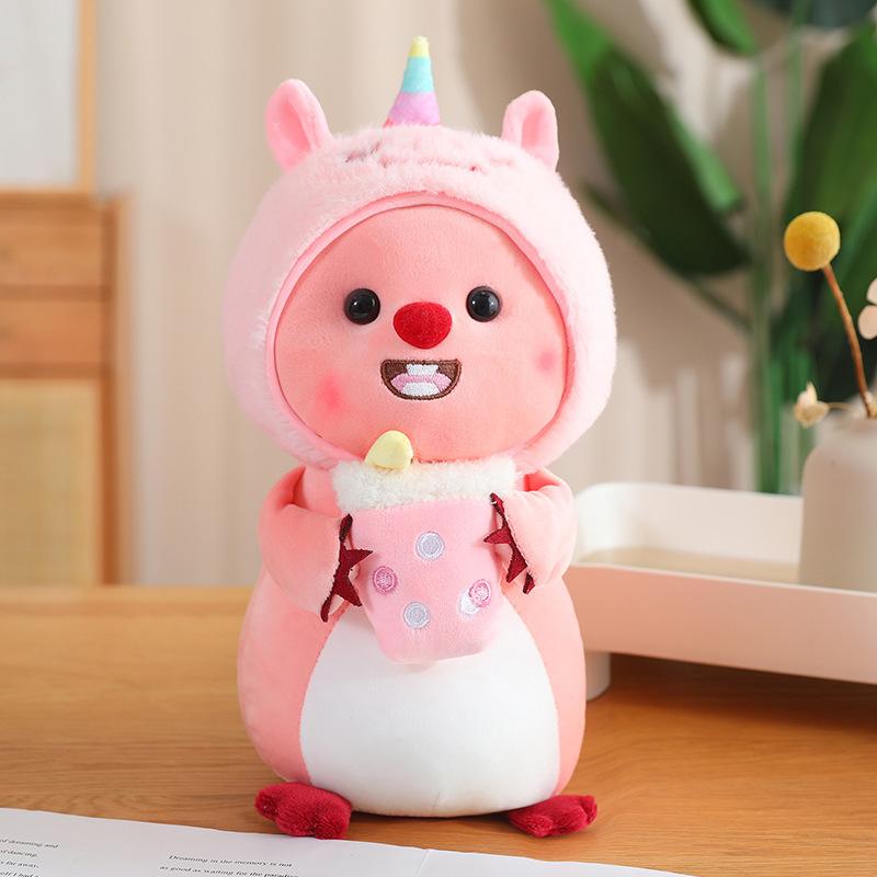 

Cute Doll Capybara Plush Toy Throw Pillow Home Decoration Girl Comfortable Gift рожевий