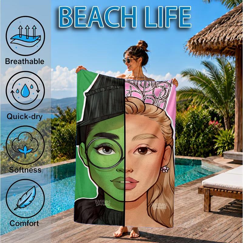 Magic witch And Friendship Beach Towel, Microfiber Beach Towel, Perfect For Pool, Beach, Travel, Home Decor Beach Party Fan gifts