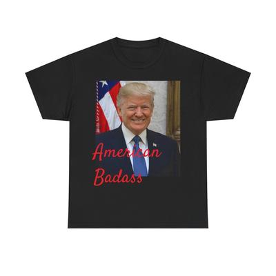 Trump American Badass Shirt Funny Kid Rock USA 2024 Unisex Heavy Cotton Tee Unisex T-Shirt