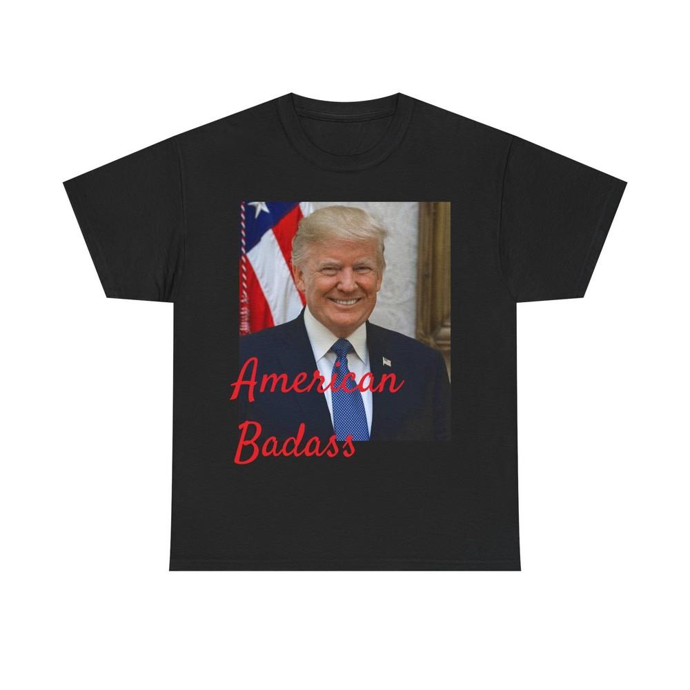 Trump American Badass Shirt Funny Kid Rock USA 2024 Unisex Heavy Cotton Tee Unisex T-Shirt M