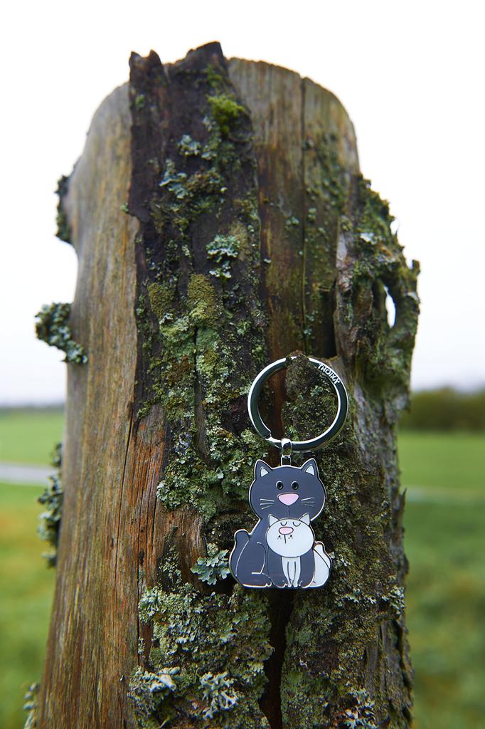 TROIKA Cat & Kitty Key Ring TR-KR18-04GY