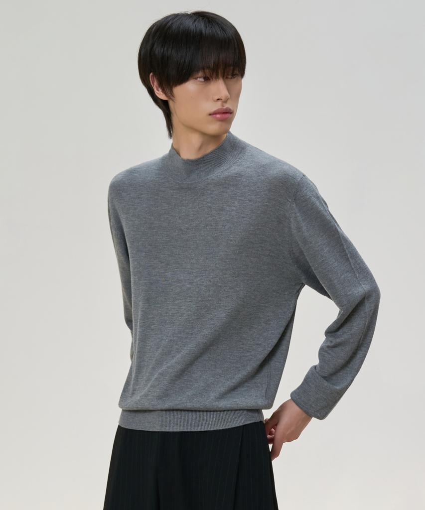 HYOJI Cashmere Blend Mock Neck Crop Knit (6 Colors)