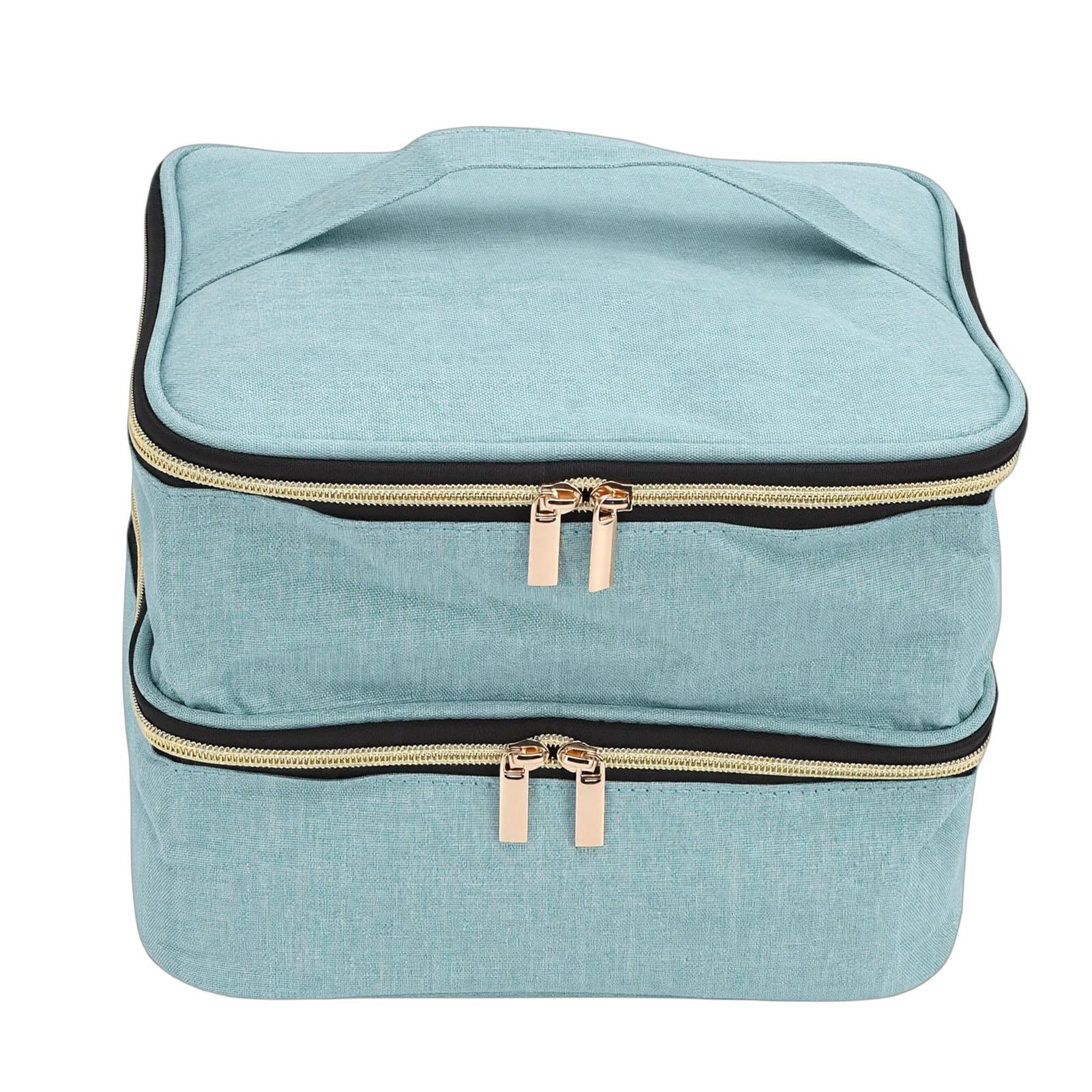 

Nail Polish Organizer Bag Holds 30 Bottles and Nail Lamp Double Layer Nail Kit Storage Carrying Case