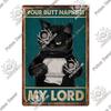 Putuo Decor Black Funny Cat Metal Sign Vintage Plaque Metal Retro Animals Tin Poster for Living Room Home Decoration Wall Decor
