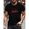 European Sizes Black and Orange-Red Text Element Print | Men'S Fashion Clothing, Fashionable and Versatile Daily Top