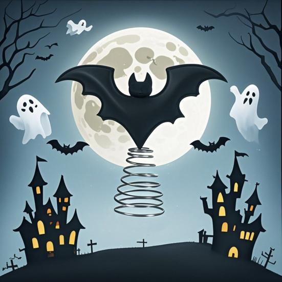 Yousheng Halloween Bat Tree Topper Miniature Spooky Bat Tabletop Ornament for Home Office Halloween Party Decoration