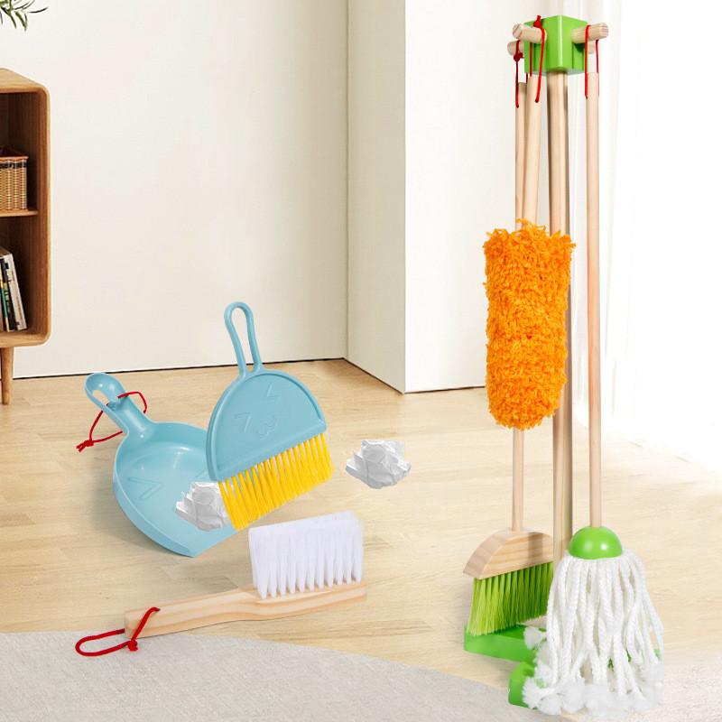 Cleaning Wooden Kids Toy Kit Interactive Role Play Emotional Cognitive Growth