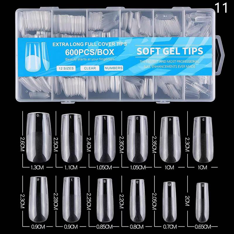 600 Buc/Cutie Unghii False Transparente Mate French Migdală Acrilic Picătură de Apă Vârfuri Unghii False Pentru Extensie Vârf Instrument Manichiură