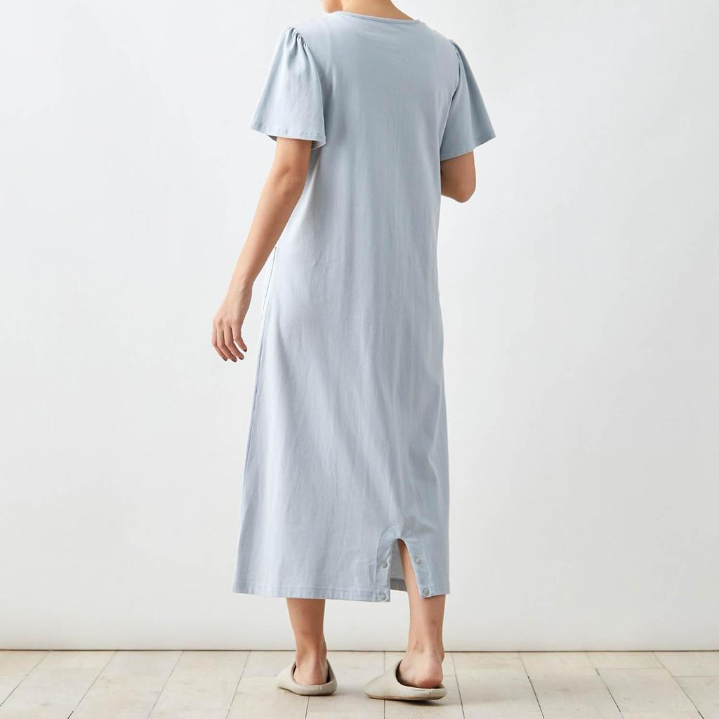 Maternity Front Short Maternity Maternity Sizes [Belle Maison] Pajamas, Opening, Sleeve, One-Piece, 2-Way, Cotton, Absorbent, Quick-Drying,