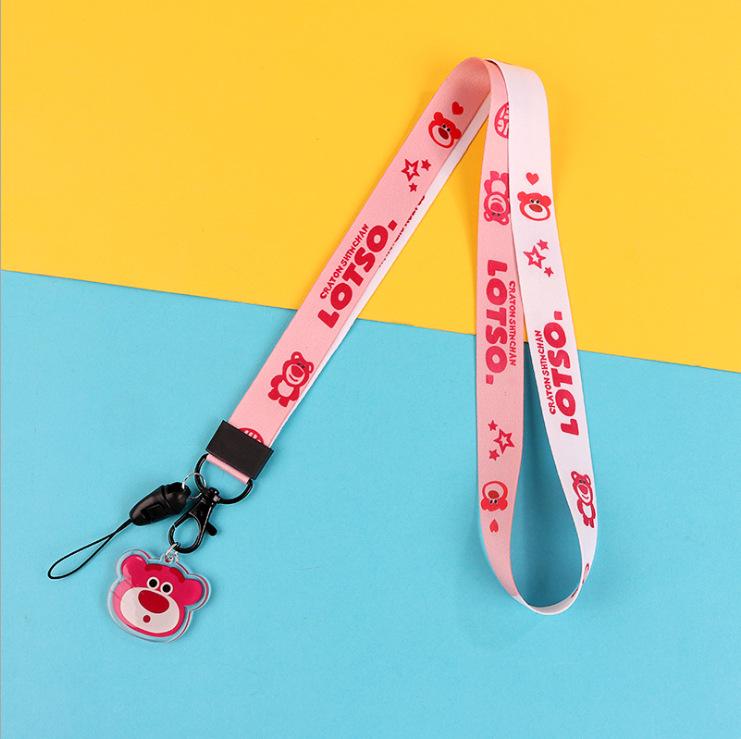 Creative Cartoon Phone Case Lanyard with Acrylic Pendant Keychain - Trendy Neck Hanging Accessory for Women