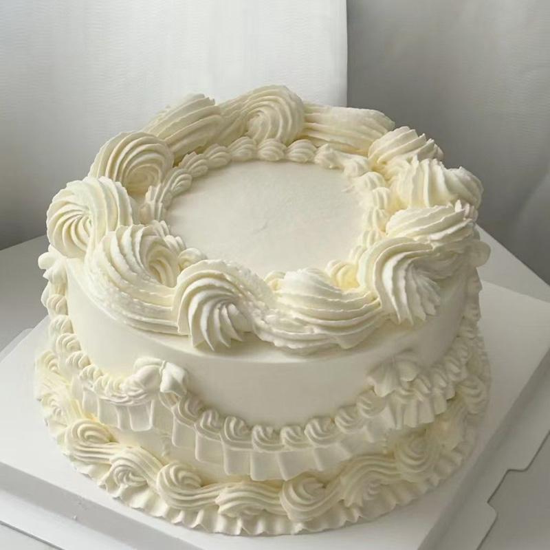 Korean Retro Decorated Small Fresh Simulation Birthday Cake Model Plastic Decoration Showcase Sample Display Photography Props
