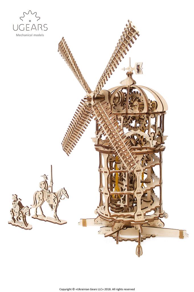 Ugears Windmill Wooden Puzzle, Craft Model, No Glue or Tools Required, Adult Men, 70056, Assembly Instructions Included