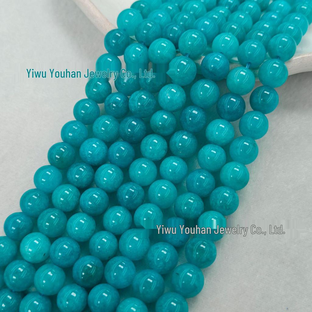 Natural White Stone Enhanced 6-10mm Round Beads String for Three-Color Alxa Bracelet Necklace Accessories