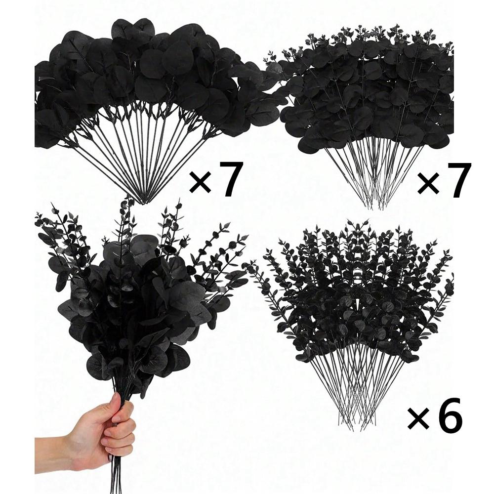 20pcs Artificial Mixed Eucalyptus Leaves Stems Silver Dollar Leaves for DIY Bouquets Floral Arrangement Home Wedding Decoration