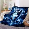 Le Havre Crest Heritage Flannel Blanket, Soft Polyester, Modern Design, All-Season for Camping, Travel, Gifts for holidays or birthdays