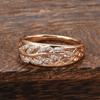 New  Fashion Natural Zircon Leaf Ring For Women  Rose Gold Geometric Hollow Line Wave Ring Vintage Wedding Fine Jewe