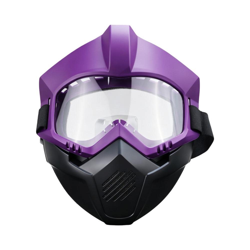 Anti Glare Welding Face Shield Ventilated Welding Helmet Welder Mask Electric Welding Purple Clear Mirror