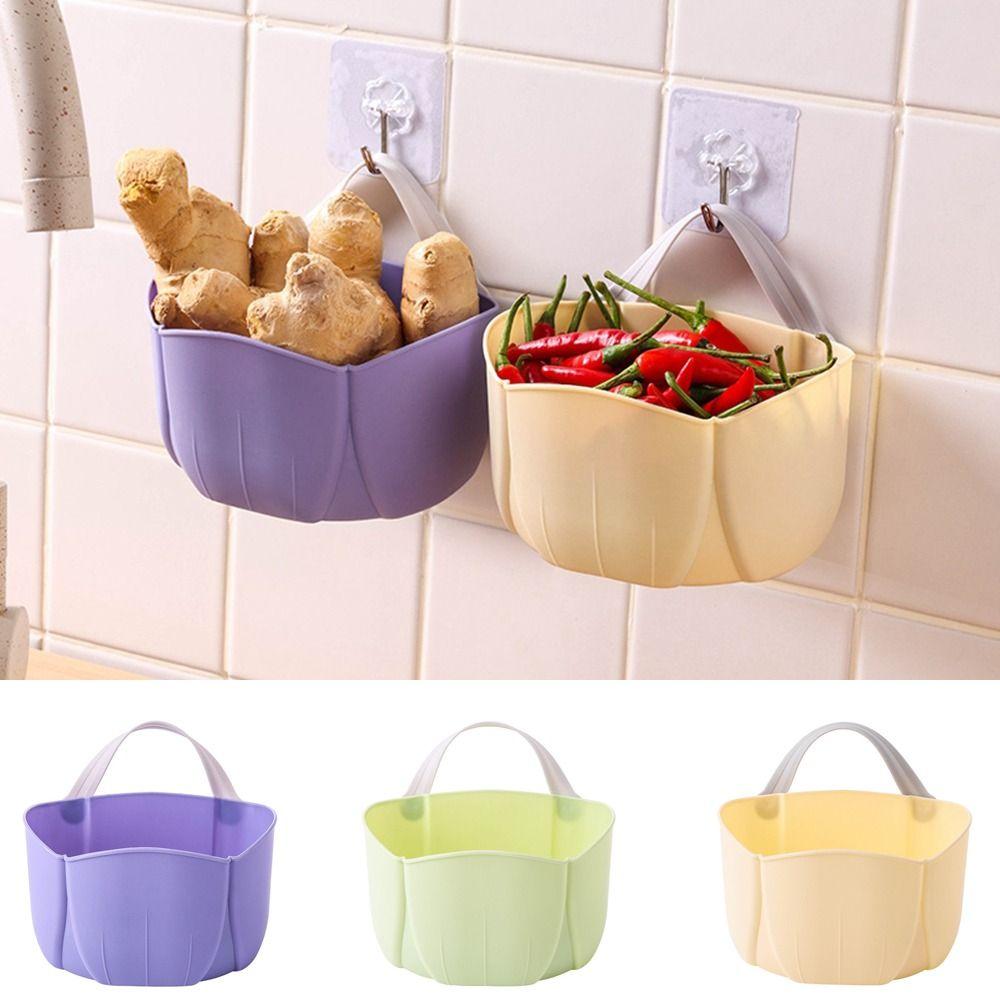 

Plastic Small Hanging Basket Wall-mounted Sundries Storage Basket Wall Vegetable Basket Kitchen