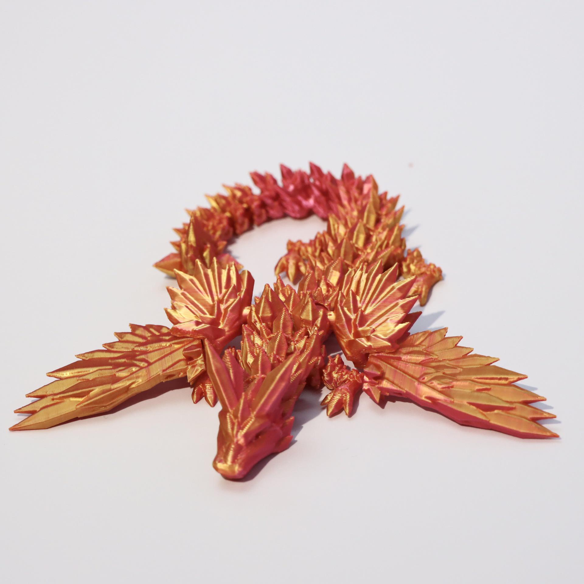 

Кристальная фигурка дракона, напечатанная на 3D-принтере, с подвижными крыльями - Креативный подарок ручной работы, игрушка