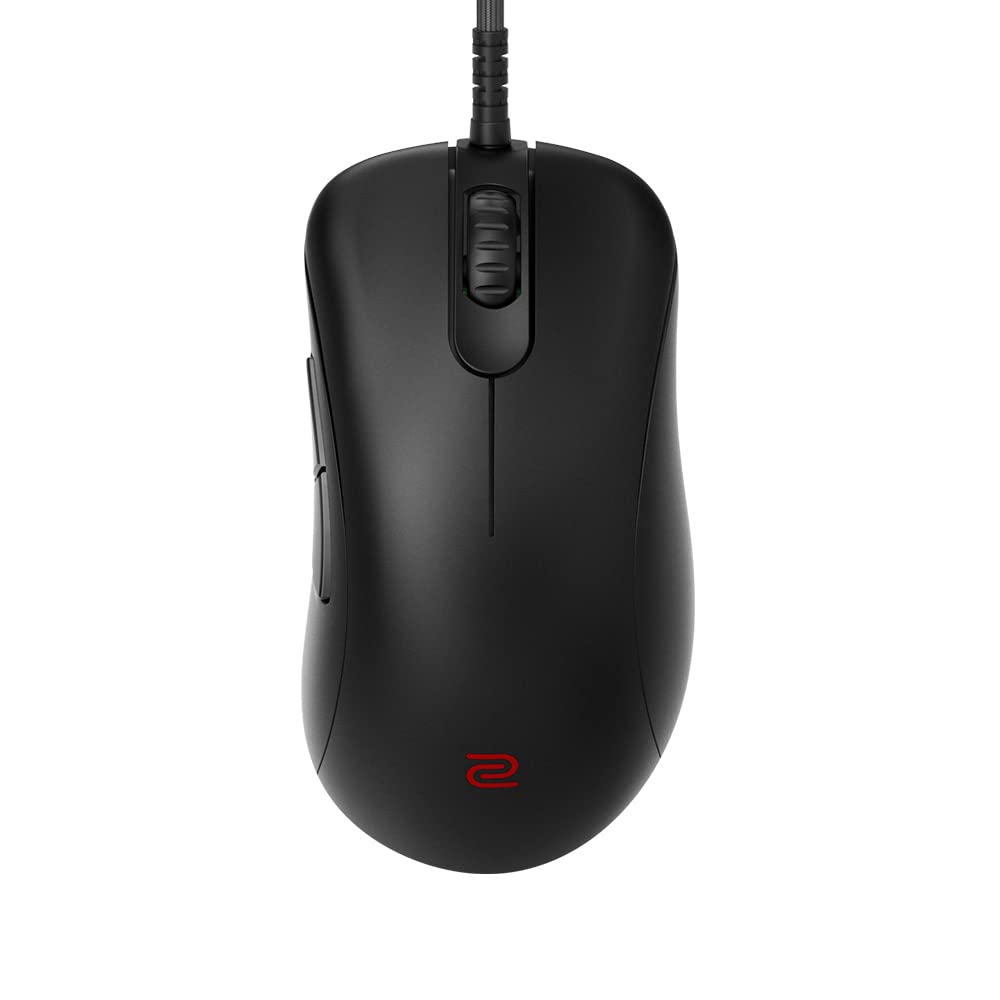 

Ергономічна ігрова миша BenQ Zowie, професійна, кіберспортивна, продуктивна, легка, драйвер, кабель Paracord, 24-крокове колесо прокручування, матово-чорна, середнього розміру чорний