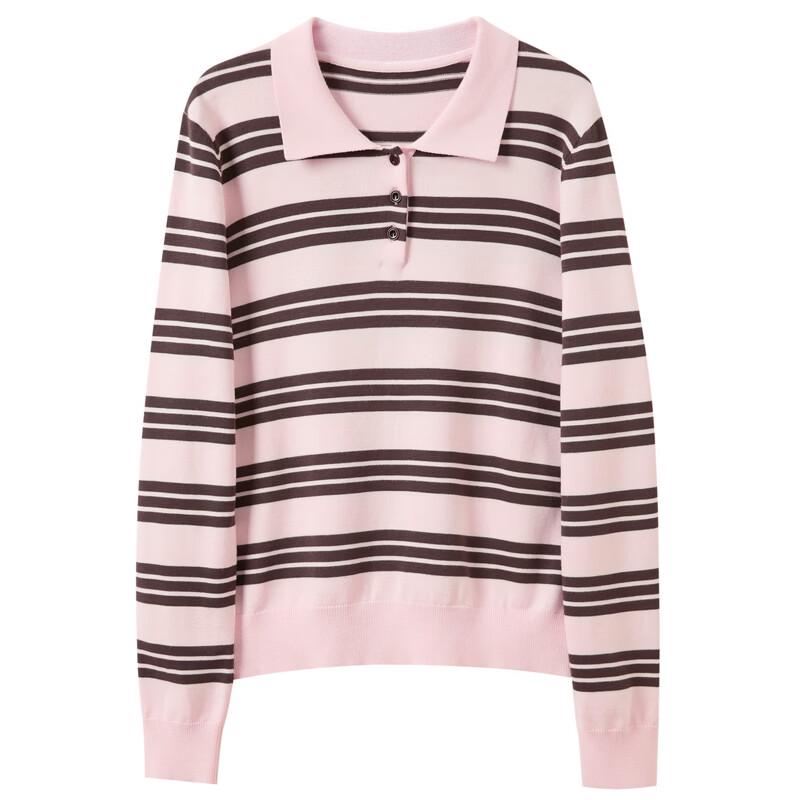 SanCai Color-block Stripe Polo Sweater