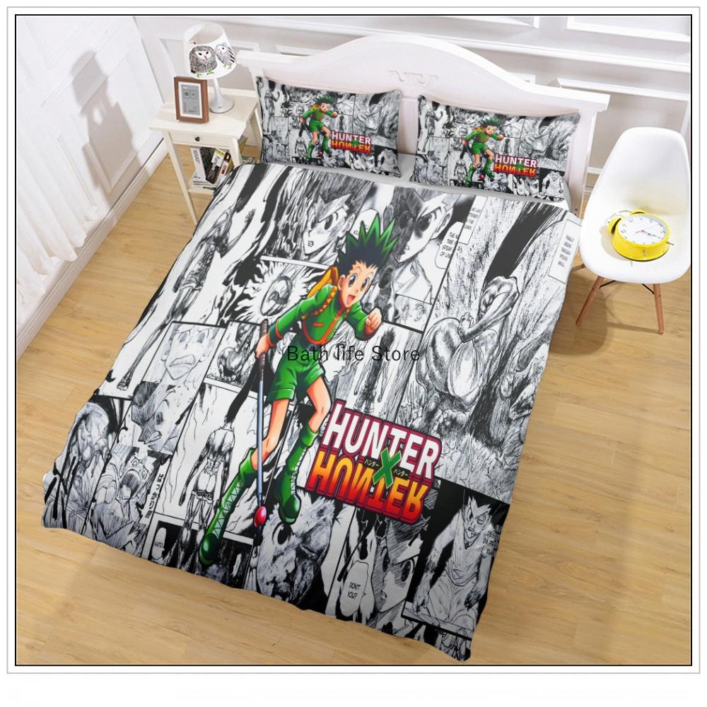 3D-Druck Anime Hunter X Hunter Bettwäsche-Set Hisoka Killua Zoldyck Charakter Cartoon Bettbezug-Set 2/3 Teile Geschenk für Kinder Jungen
