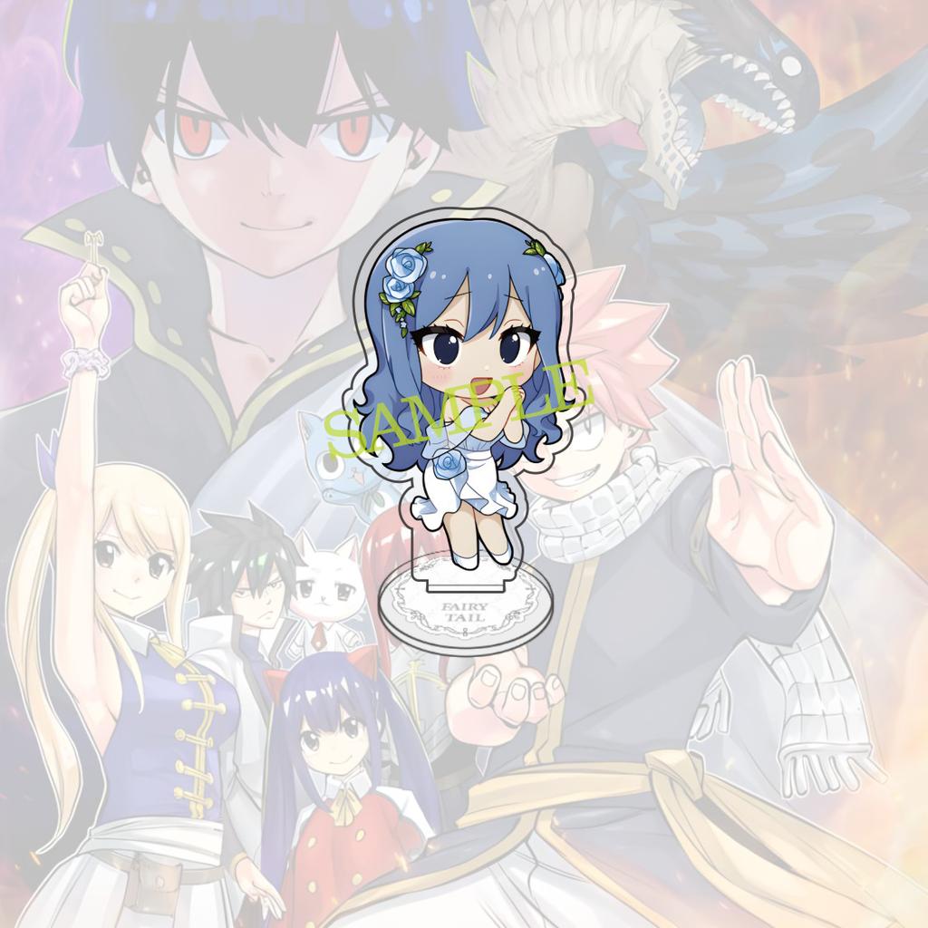 Anime FAIRY TAIL 10 Cm Acrylic Natsu Happy KEAI Elza Lucy Jellal Mirajane Standing Model Gray Desktop Decoration Fan Gift