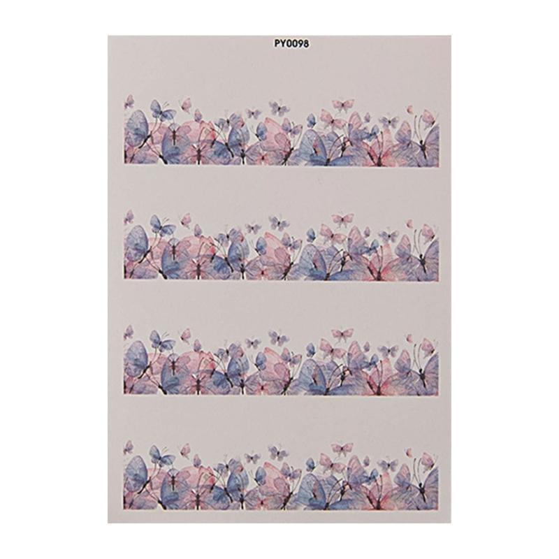 Листы-переводки для глиняных сережек с принтом бабочек, водорастворимая переводная бумага