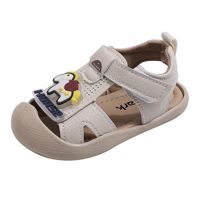 Baby Soft Sole Closed-Toe Sandals Toddlers Ages 1-3 Years Cartoon Design PU Upper PVC Closure Footwear