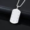 Trendy Dull Polish Dog Tag Necklace for Men,Waterproof Stainless Steel Square Pendant Necklace,Male Military Jewelry Gift