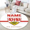 Custom Name,VfB Stuttgart pattern round rug,Carpet Rug for Living Room Bedroom Playroom ,Non-slip Floor Mat,Holiday Gifts and Birthday Gifts.