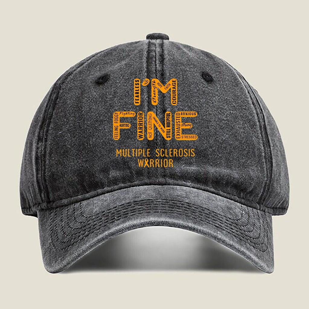 Multiple Sclerosis Warrior Fashion Washed Baseball Cap Outdoor For Womens Unisex Female Beach Dad Hat Hip Hop