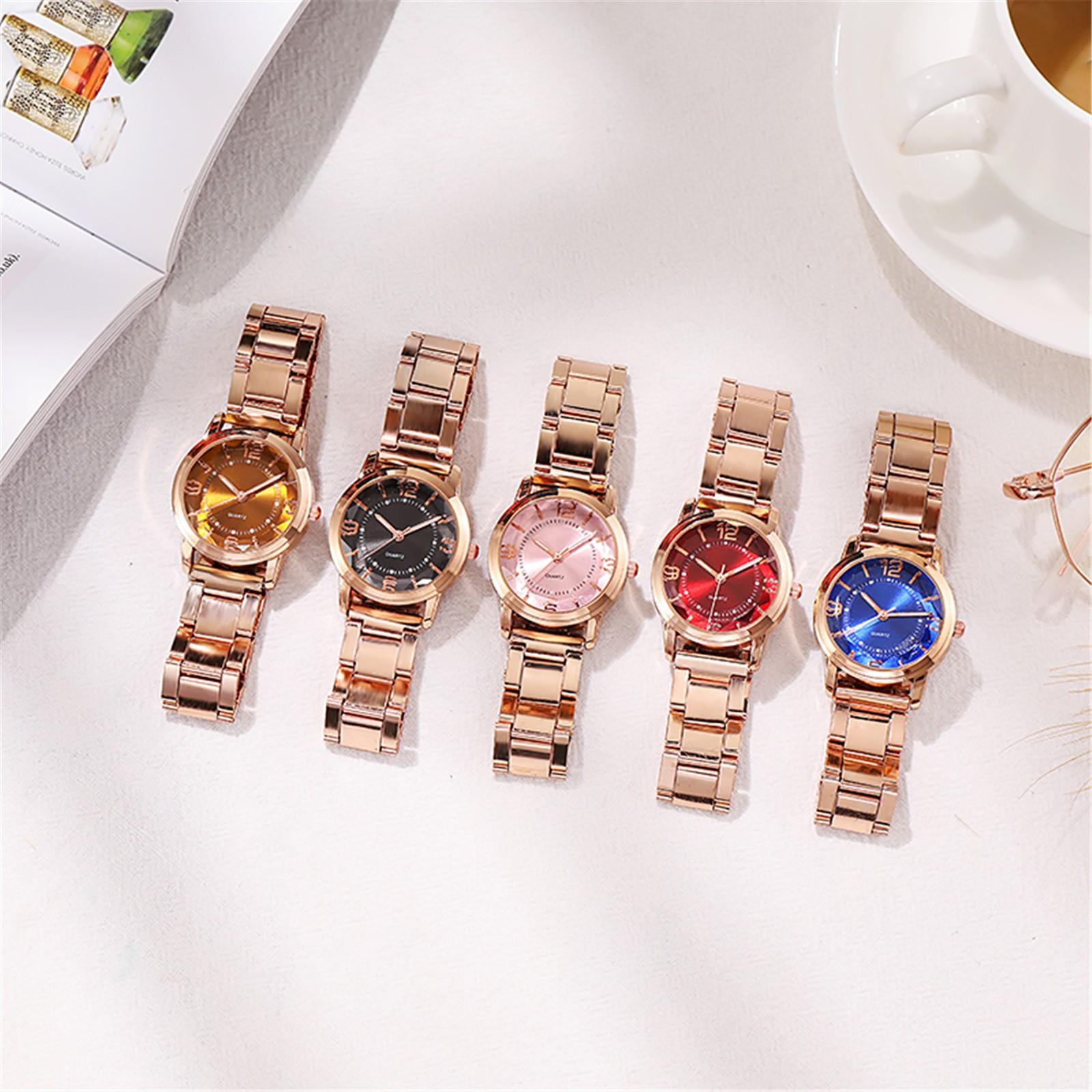 

Ladies Temperament Luminous Steel Band Glass Alloy Quartz Watch One Size кофейный