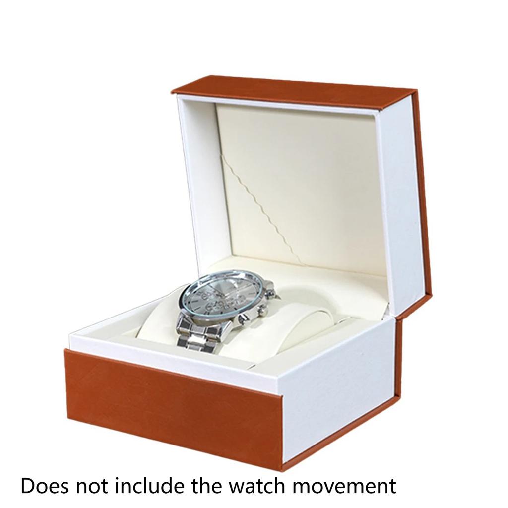 New PU Leather Threaded Square Watch Box Single Watch Case Portable Travel Watch Storage Box Scratch-Resistant Gift Watch Box