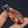 Tree Of Life Red Snake Skin Pendant Gemstone Handmade Jewelry, 999 Copper Wire Wrapped Pendant, Gift For Wife Jewelry