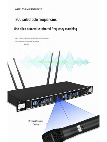 Wireless Professional Microphone Set with Anti-Howling for Karaoke, Meetings, and Performances