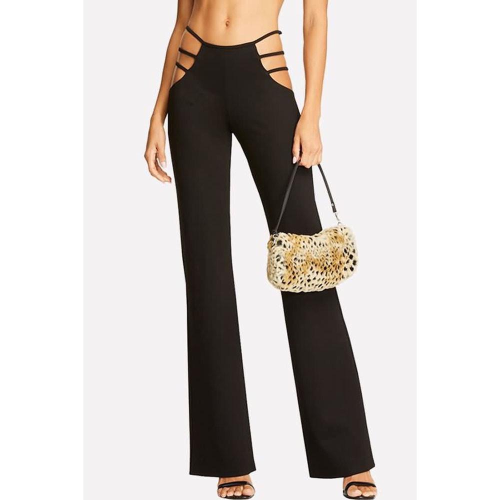 Women High Elasticity High Waist Cutout Strappy Casual Bell-Bottomed Pants