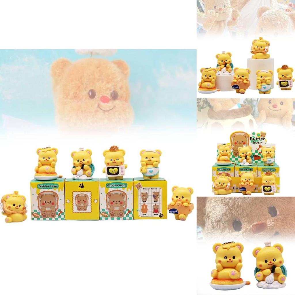 Adorable Creamy Bear Figurine Creative Blind Box Collection Cute Dessert Themed Decoration 6.5cm Pvc