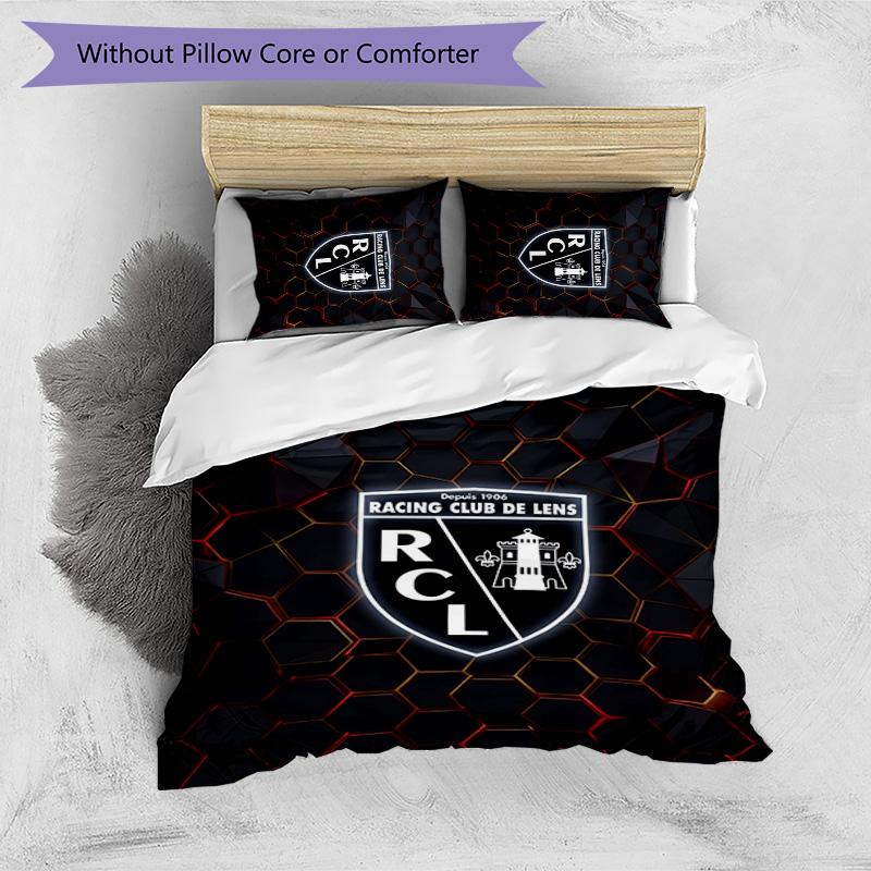Lens FC Printed 3PCS Bedding Set Breathable Duvet Cover with Pillowcases Decorative Bed Linen for Bedroom Home